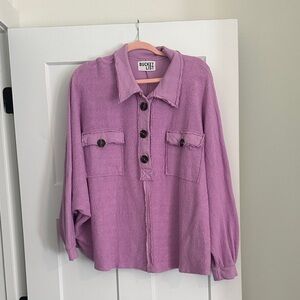 BUCKETLIST Oversized  Lavender Casual Shirt